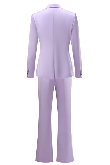 Satin violet Double Breasted Peak Revers 2 Pièces Femmes Costumes